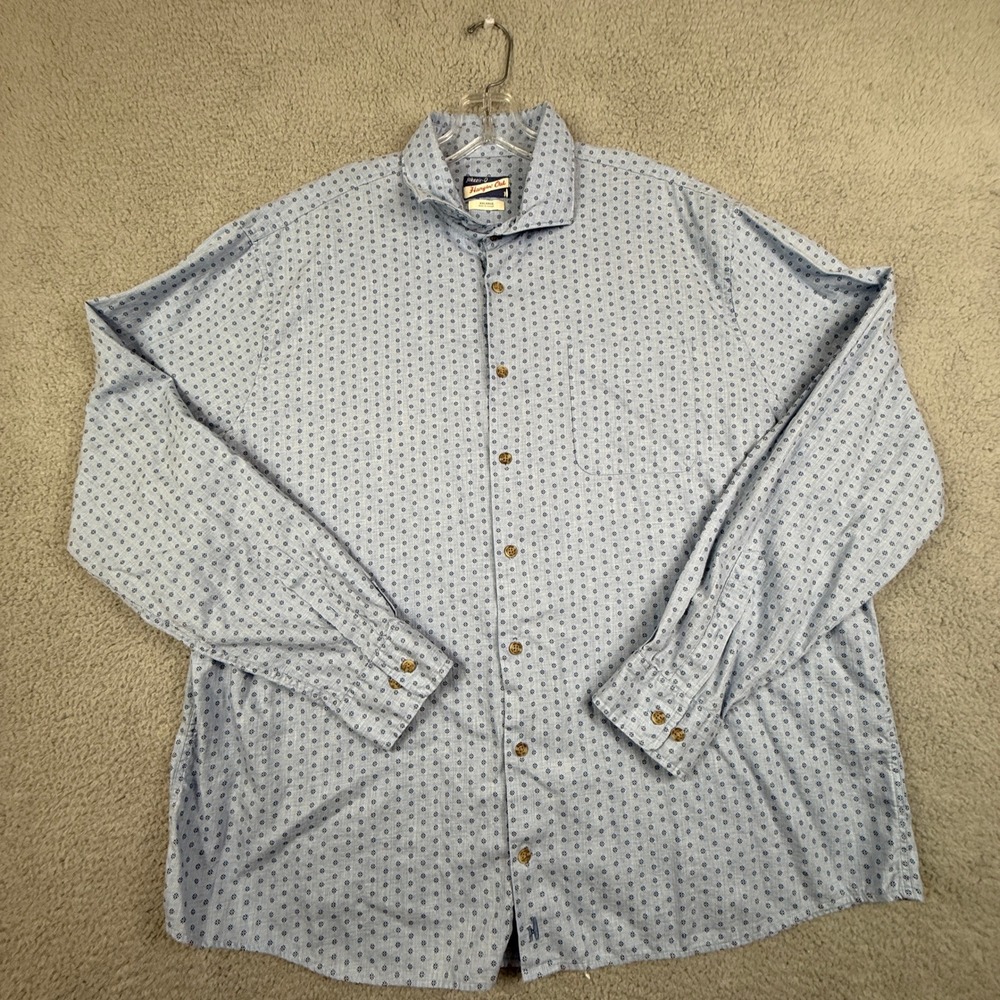 Johnnie-O Hangin' Out Mens XXL‎ Blue Pattern Casual Button Down Shirt